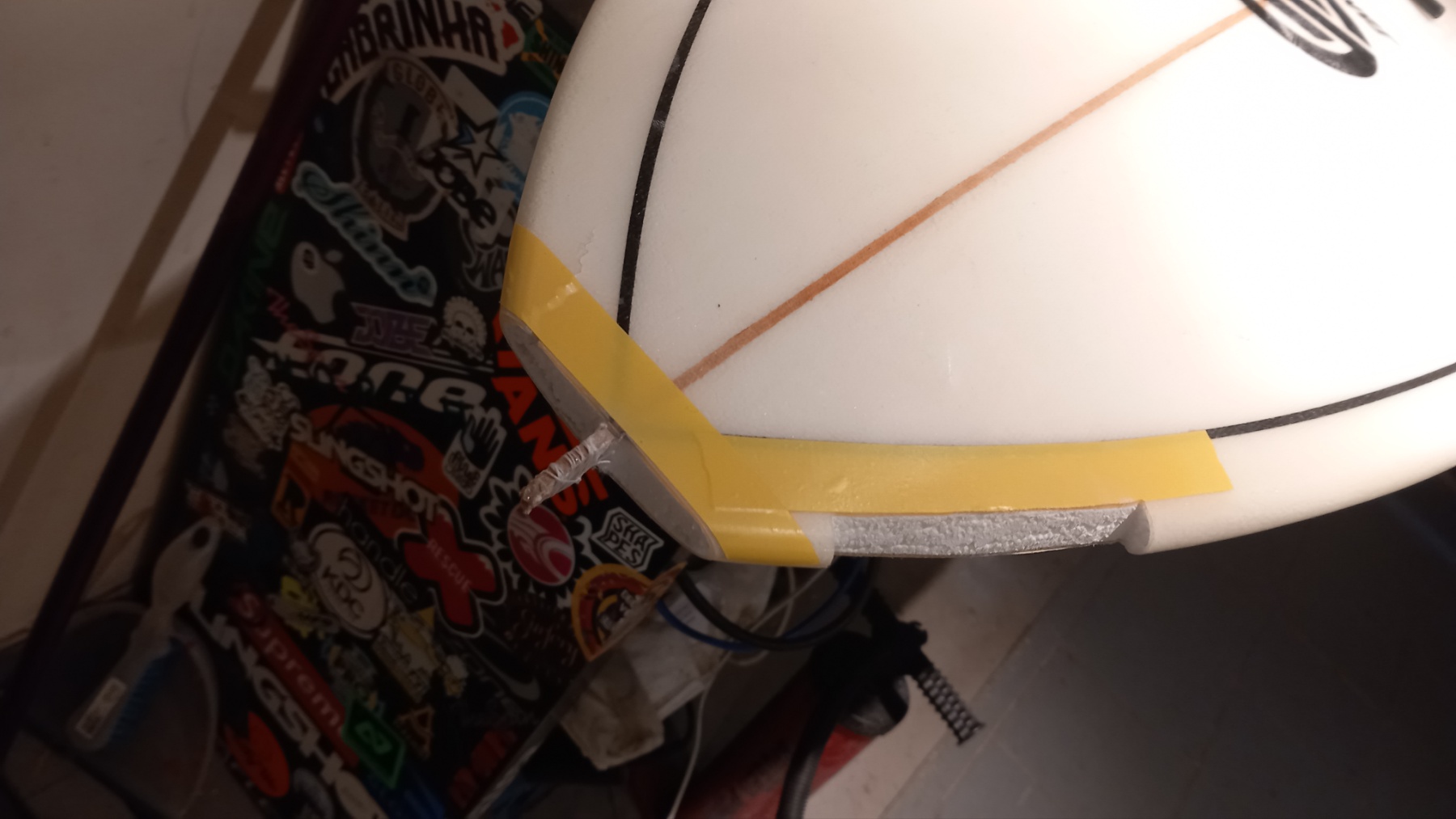 Rail masked for a carbon patch