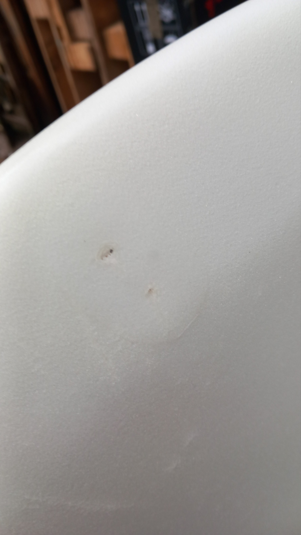 Nose impact damage, filled and faired